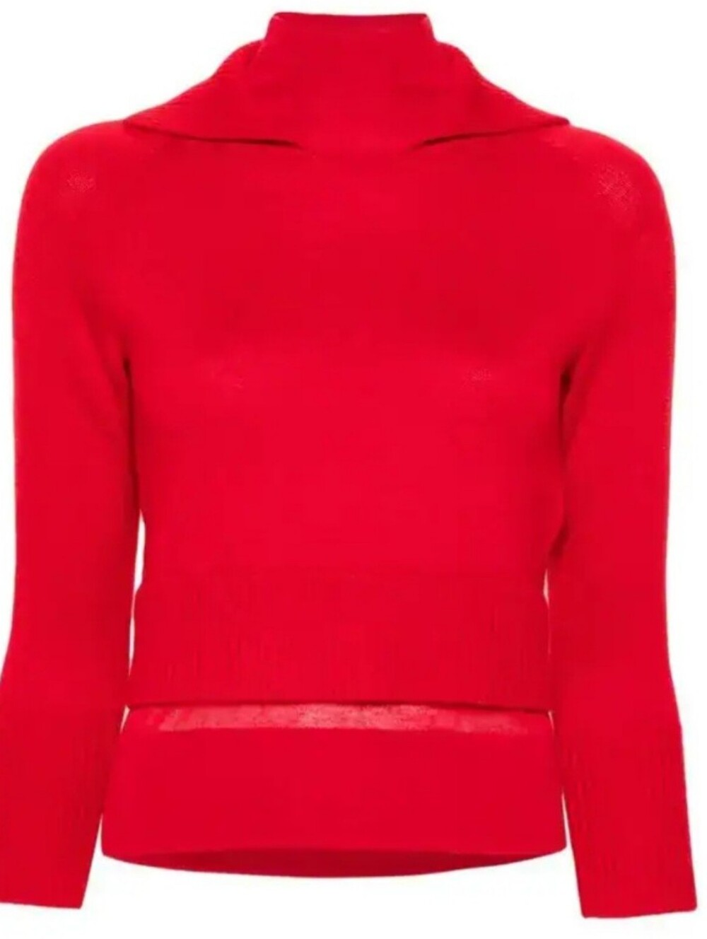 Victoria Beckham Red Mock Turtleneck Sweater